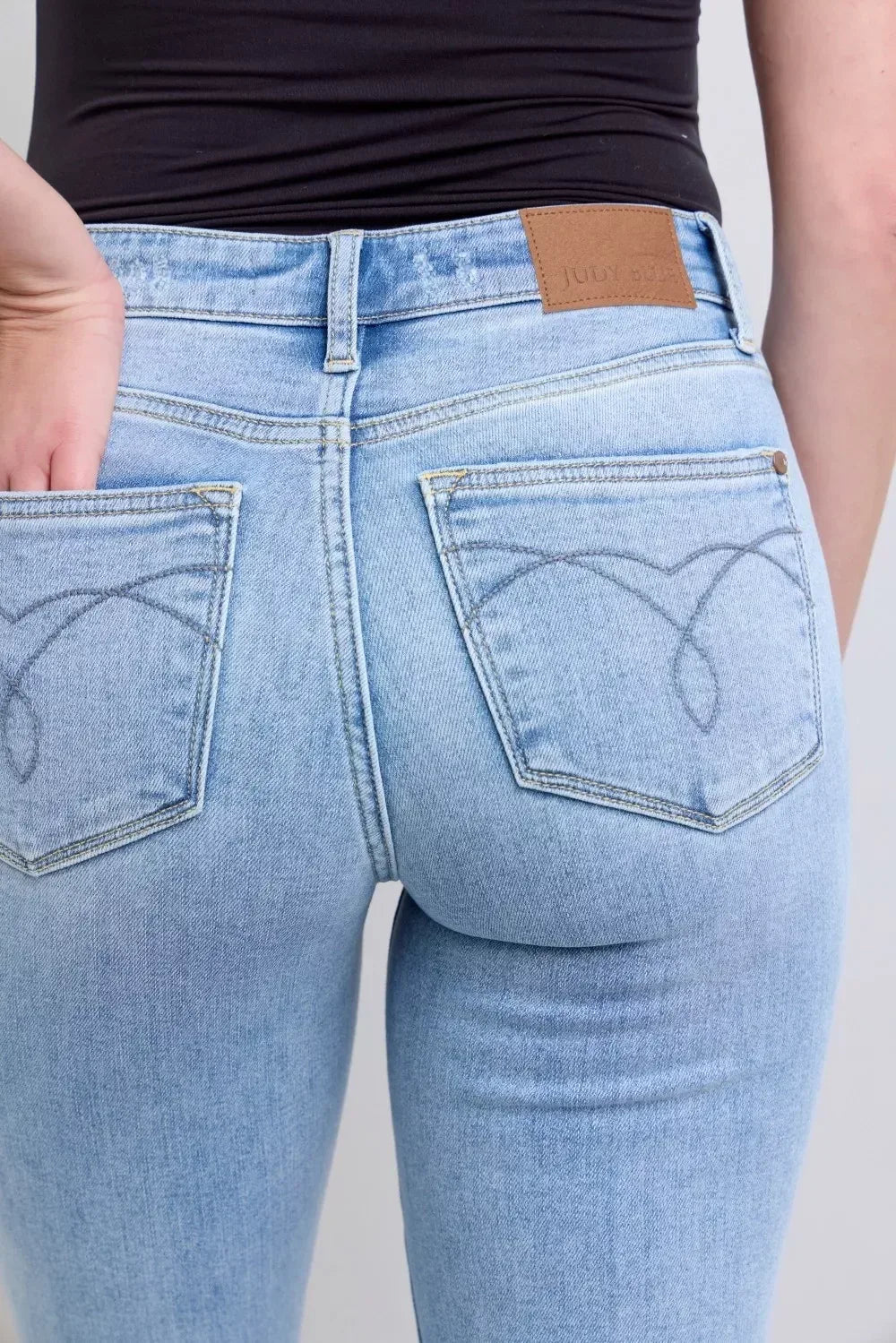 Judy Blue Mid Rise Thermal Bootcut Jeans - DAVERRI FASHIONS