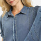 Umgee Washed Denim Oversized Top - DAVERRI FASHIONS