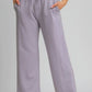 Umgee Drawstring Elastic Waist Wide Leg Pants LAVENDER