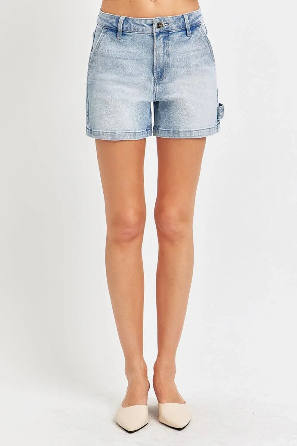 Risen Full Size High Rise Denim Shorts - DAVERRI FASHIONS