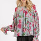 Mittoshop Floral Round Neck Flounce Sleeve Blouse - DAVERRI FASHIONS