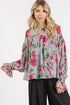 Mittoshop Floral Round Neck Flounce Sleeve Blouse - DAVERRI FASHIONS