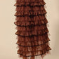SO ME Layered Ruffled Tulle Maxi Skirt Maxi Skirts