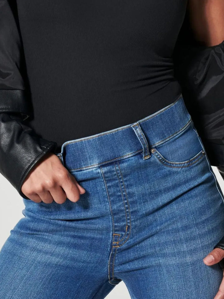 Full Size High-Waisted Flare Jeans Plus Size | Jeans Daverri Fashions