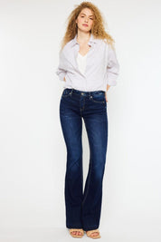 Dark Kancan Mid Rise Slim Flare Jeans | Daverri Fashions