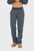 Mono B Elastic Waist Fleece Pants with Pockets JUNGLE GREEN S Pants