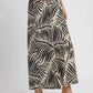Umgee Palm Leaf Print Wide Leg Culotte Pants Pants