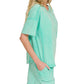 Zenana Acid Washed Short Sleeve Tee & Shorts Set Outfit Sets