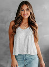 Sequin Scoop Neck Tank - DAVERRI FASHIONS