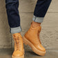 East Lion Corp Platform Combat Boots Caramel 8