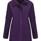 Purple Daverri Fashions waterproof hooded jacket with stand-up collar