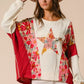 BiBi Floral Print Mixed Star Patch Round Neck Sweatshirt - DAVERRI FASHIONS
