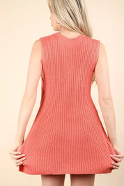 VERY J Slit Round Neck Top and Shorts Sweater Set | Outfit Sets Daverri Fashions
