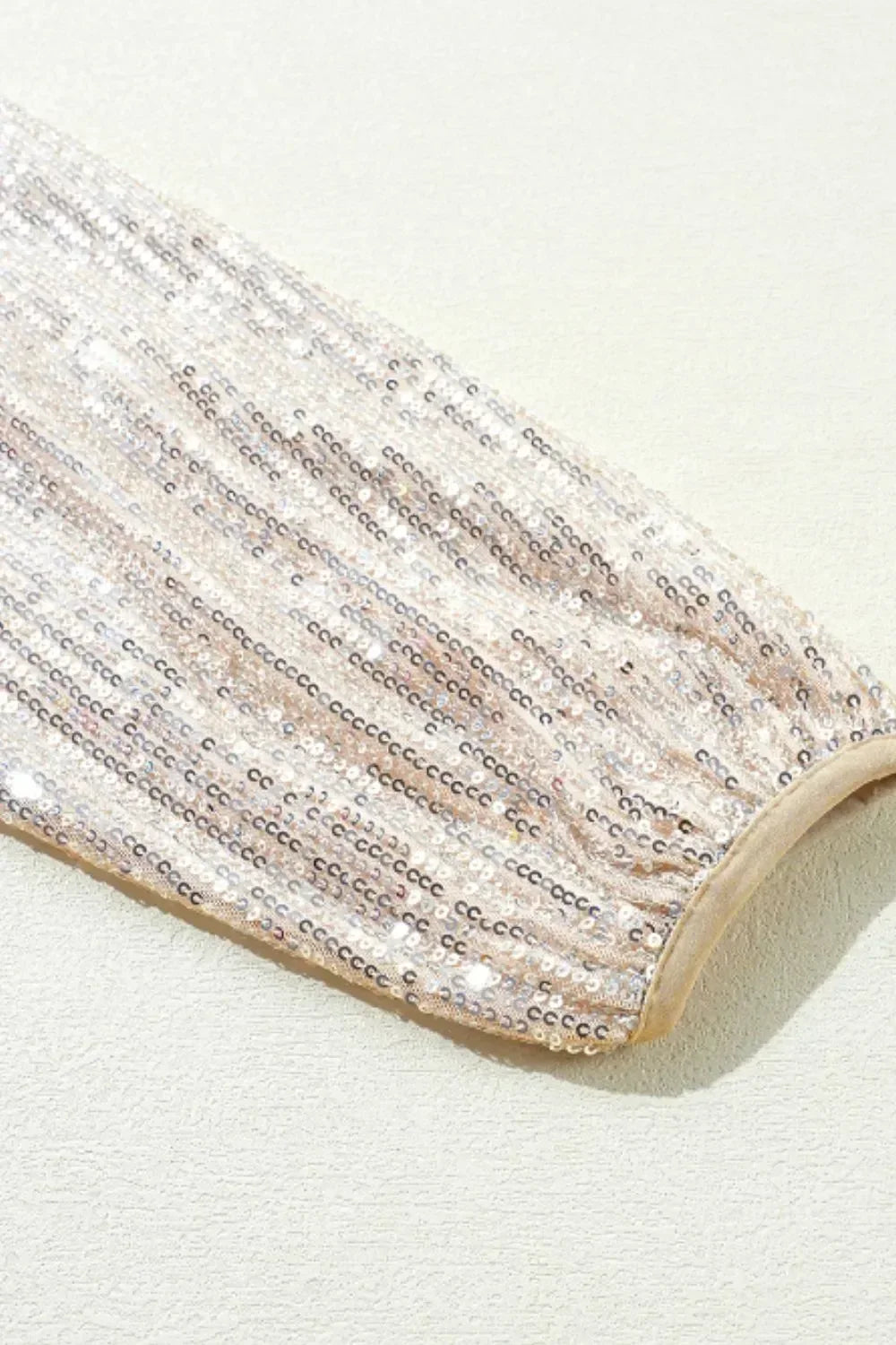 Sequin Zip Up Long Sleeve Jacket - DAVERRI FASHIONS