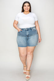 Judy Blue Full Size High Waist Rhinestone Decor Denim Shorts | Shorts Daverri Fashions
