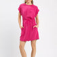 Fuchsia Umgee linen blend scallop hem mini dress