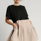 Umgee Full Size Round Neck Pleated Dress with Side Pockets Black Mini Dresses