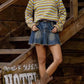 Rainbow Striped Pullover Sweater - DAVERRI FASHIONS