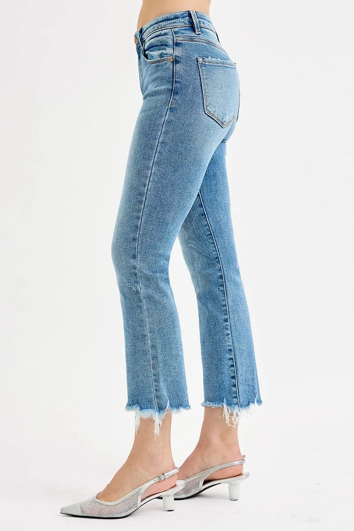 RISEN Full Size High Rise Crop Straight Slim Jeans Plus Size Jeans