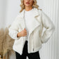 Pocketed Sherpa Zip Up Long Sleeve Jacket - DAVERRI FASHIONS