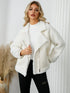 Pocketed Sherpa Zip Up Long Sleeve Jacket - DAVERRI FASHIONS