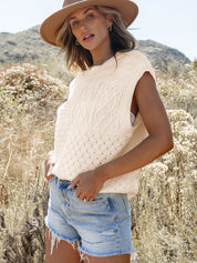 Cable Knit Dolman Sweater Vest | Sweater Vests Daverri Fashions