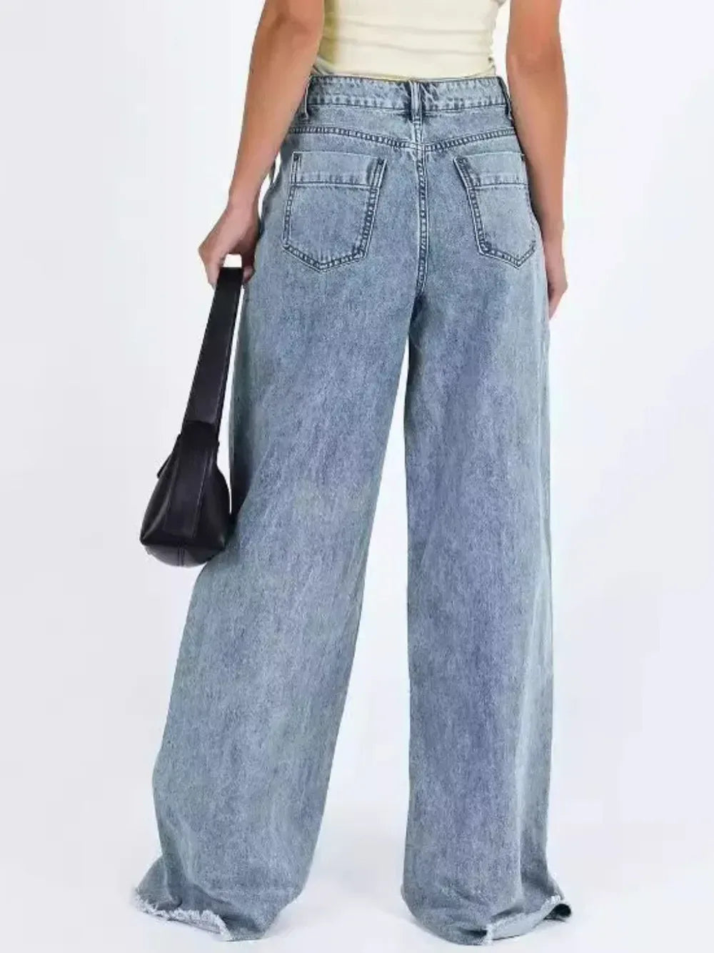 Daverri Fashions Wide Leg Jeans with Pockets - DAVERRI FASHIONS