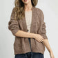 Umgee Chunky Cable Knit Open Front Cardigan - DAVERRI FASHIONS