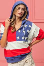 BiBi American Flag Theme Hoodie | Hoodies Daverri Fashions
