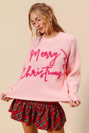 SO ME Merry Christmas Tinsel Lettering Sweater | Sweaters Daverri Fashions