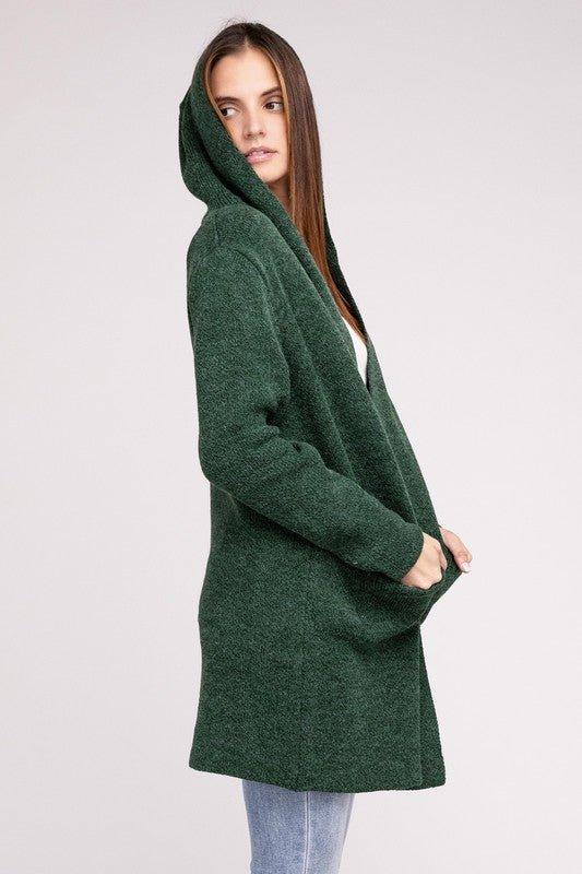 Zenana Hooded Cardigan Sweater Cardigans