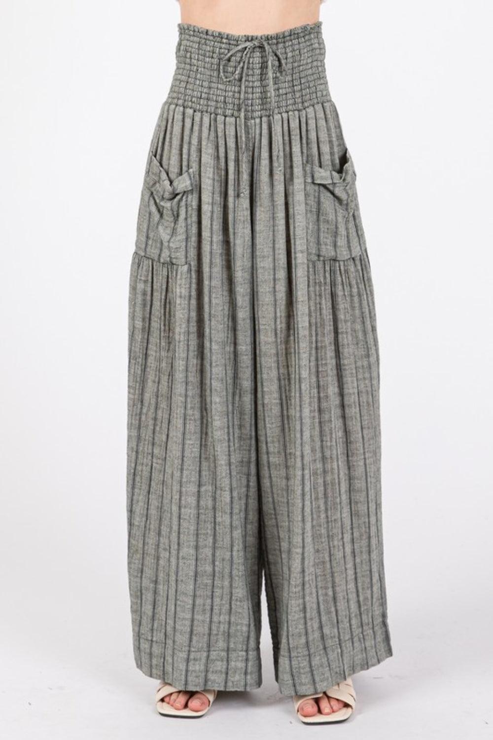 SAGE + FIG Cotton Gauze Wash Stripe Pants Pants