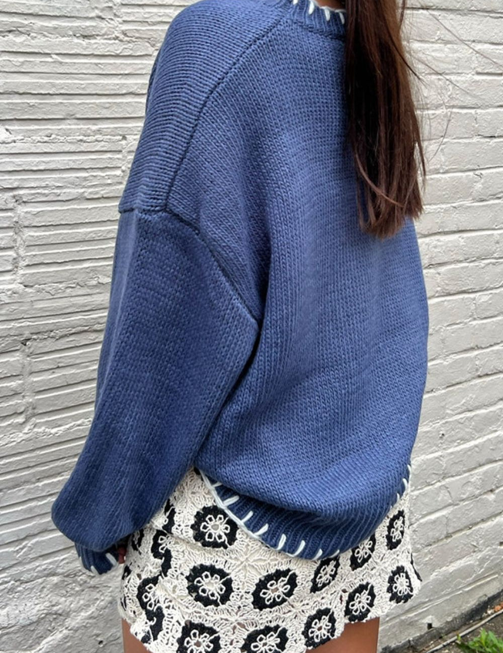 Bow Graphic Round Neck Long Sleeve Sweater | Sweaters Daverri Fashions