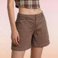 Daverri Pocketed Denim Shorts: brown relaxed fit with front pockets, rolled cuffs