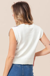 BiBi Diamond Granny Square Sweater Vest | Sweater Vests Daverri Fashions