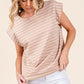 Lime 'N' Chili Striped Muscle Sleeve Top