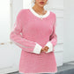 Angel Wings Striped Round Neck Long Sleeve Knit Top - DAVERRI FASHIONS