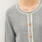 Be Cool Cable Knit Long Sleeve Contrast Edge Cardigan - DAVERRI FASHIONS