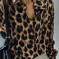 Leopard Print Button-Down Shirt - DAVERRI FASHIONS