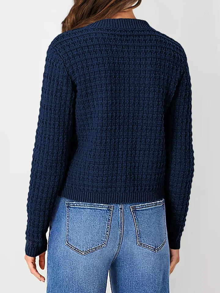 Textured Knit Button-Front Cardigan | Cardigans Daverri Fashions