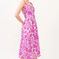 And The Why Square Neck Belted Floral Printed Midi Dress - DAVERRI FASHIONS
