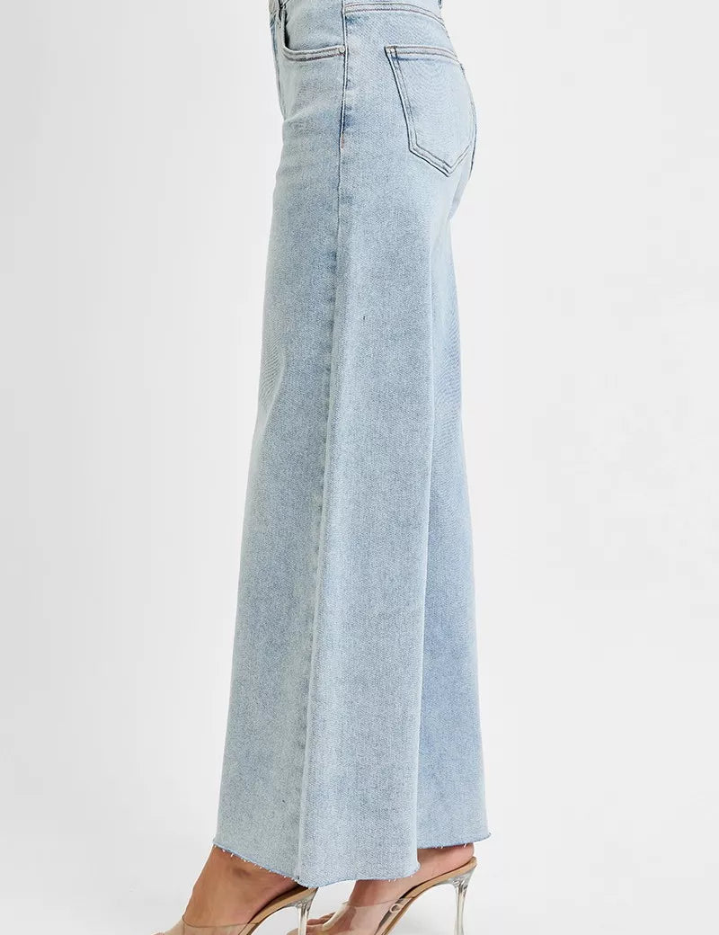 RISEN Full Size High Rise Ankle Wide Palazzo Jeans Plus Size | Jeans Daverri Fashions