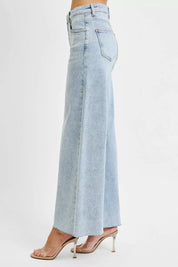 RISEN Full Size High Rise Ankle Wide Palazzo Jeans Plus Size | Jeans Daverri Fashions