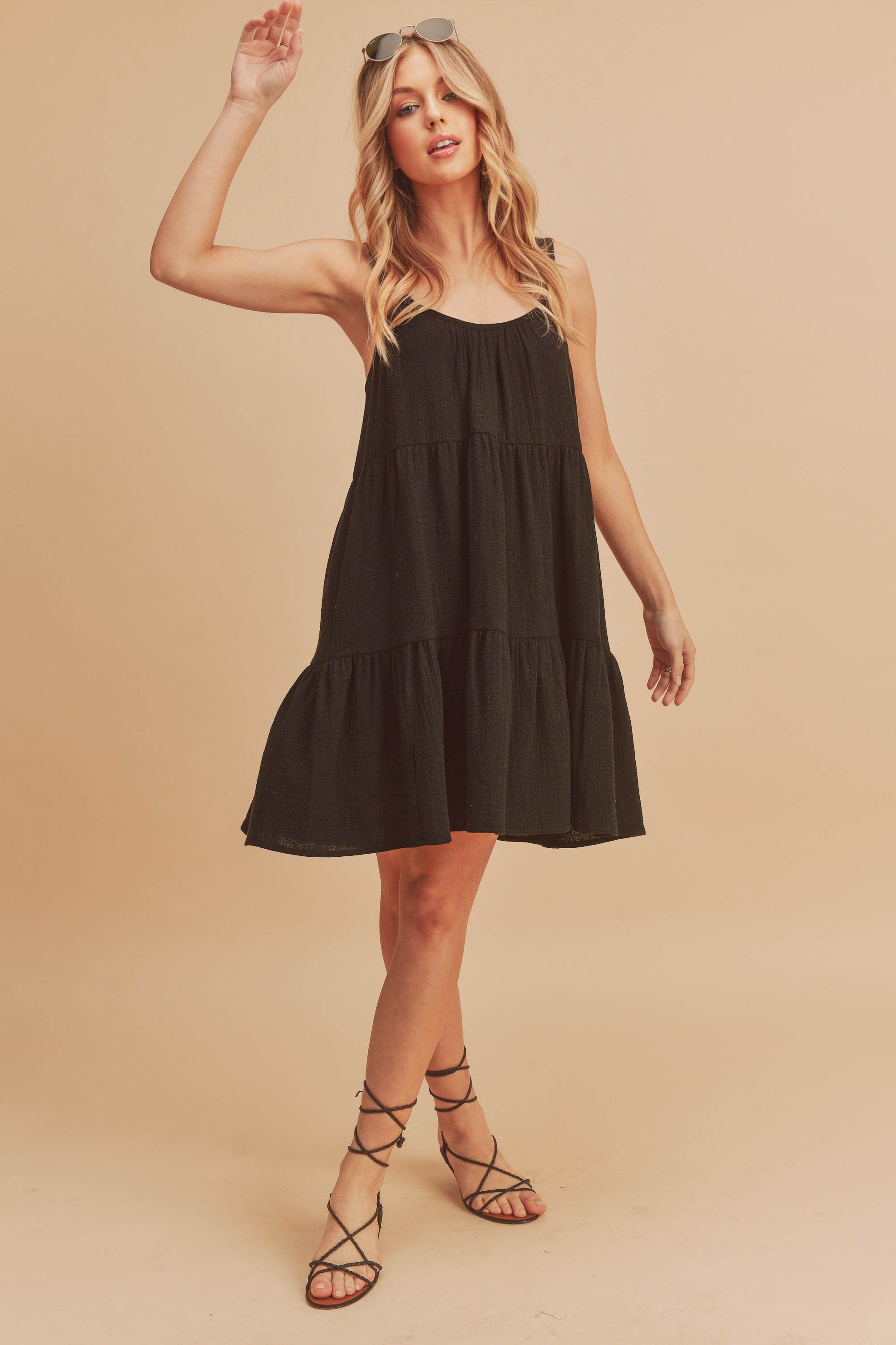 Aemi+Co Tiered Mini Cami Dress with Pockets