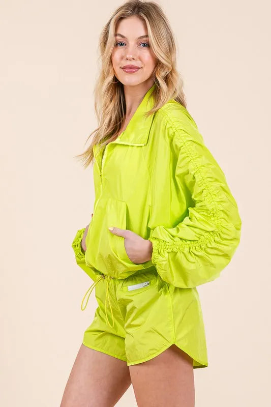 Lime 'N' Chili Packable Shorts with Front Mini Pocket LIME