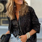 Sequin Zip Up Long Sleeve Jacket - DAVERRI FASHIONS