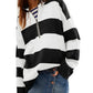 Striped Half-Zip Oversized Sweatshirt - DAVERRI FASHIONS