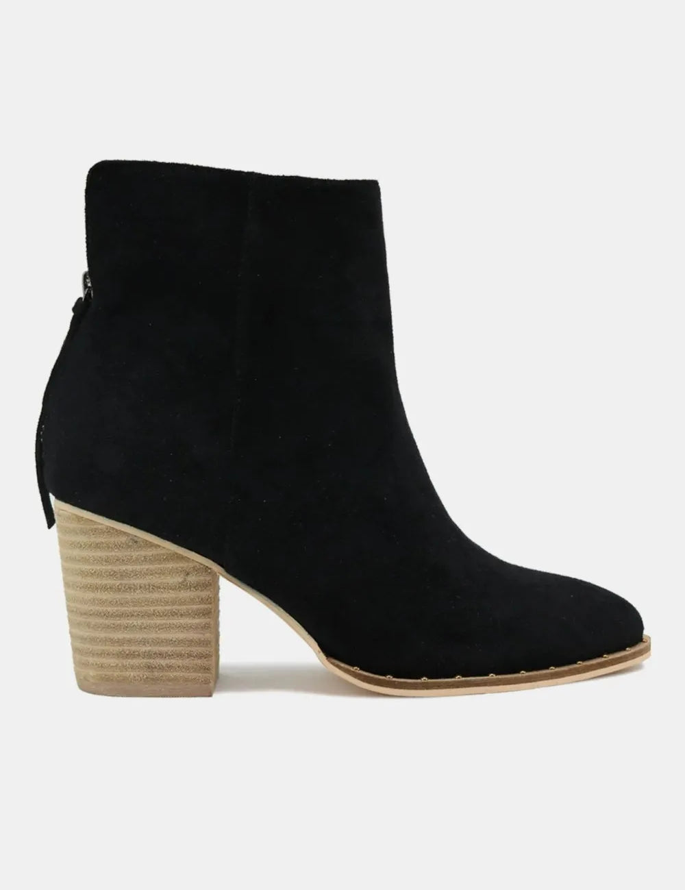 Black Beast Fashion Suede Point Toe Ankle Booties | Boots Daverri Fashions