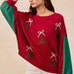 BiBi Christmas Theme Tree Embroidered Sweater - DAVERRI FASHIONS