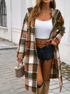 Devine Plaid Long Sleeve Hooded Coat - DAVERRI FASHIONS